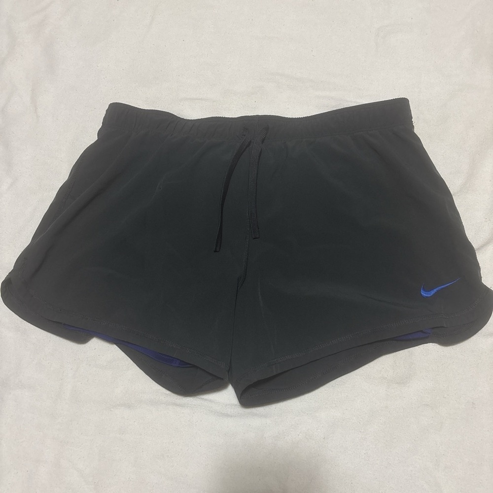 Nike Women's Black and Blue Athletic Shorts